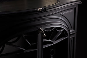 Vermont Castings Defiant black cast iron door and decorative detail