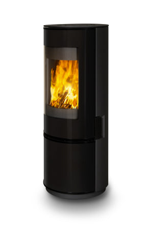 VisionLINE Circle compact round freestanding wood heater in black
