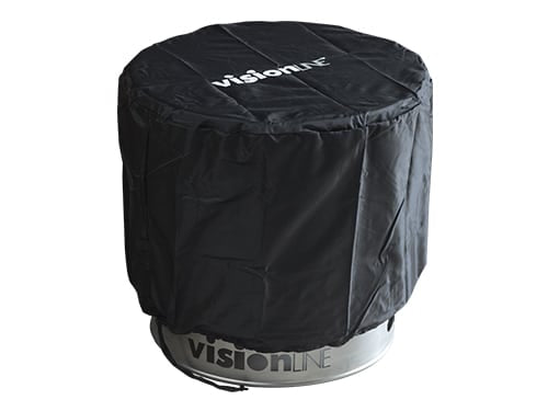 VisionLINE protective cover fitted to an outdoor fire pit