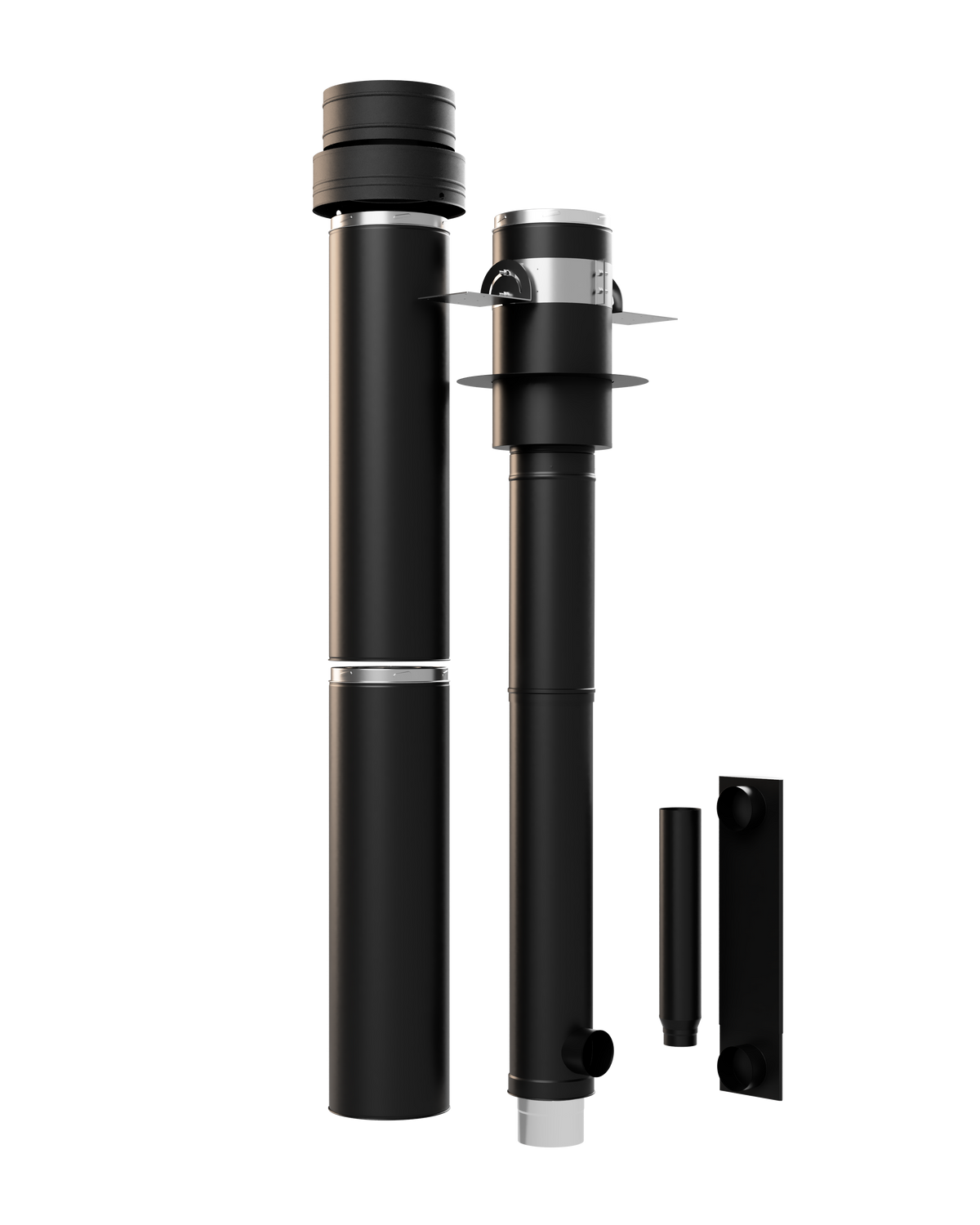 VisionLINE pellet flue horizontal termination kit with black flue components