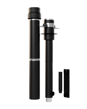 VisionLINE pellet flue horizontal termination kit with black flue components