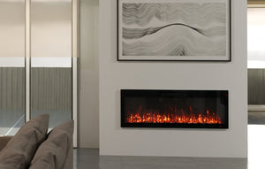 VisionLINE VL50 Linear S2 electric fireplace installed in a modern living room