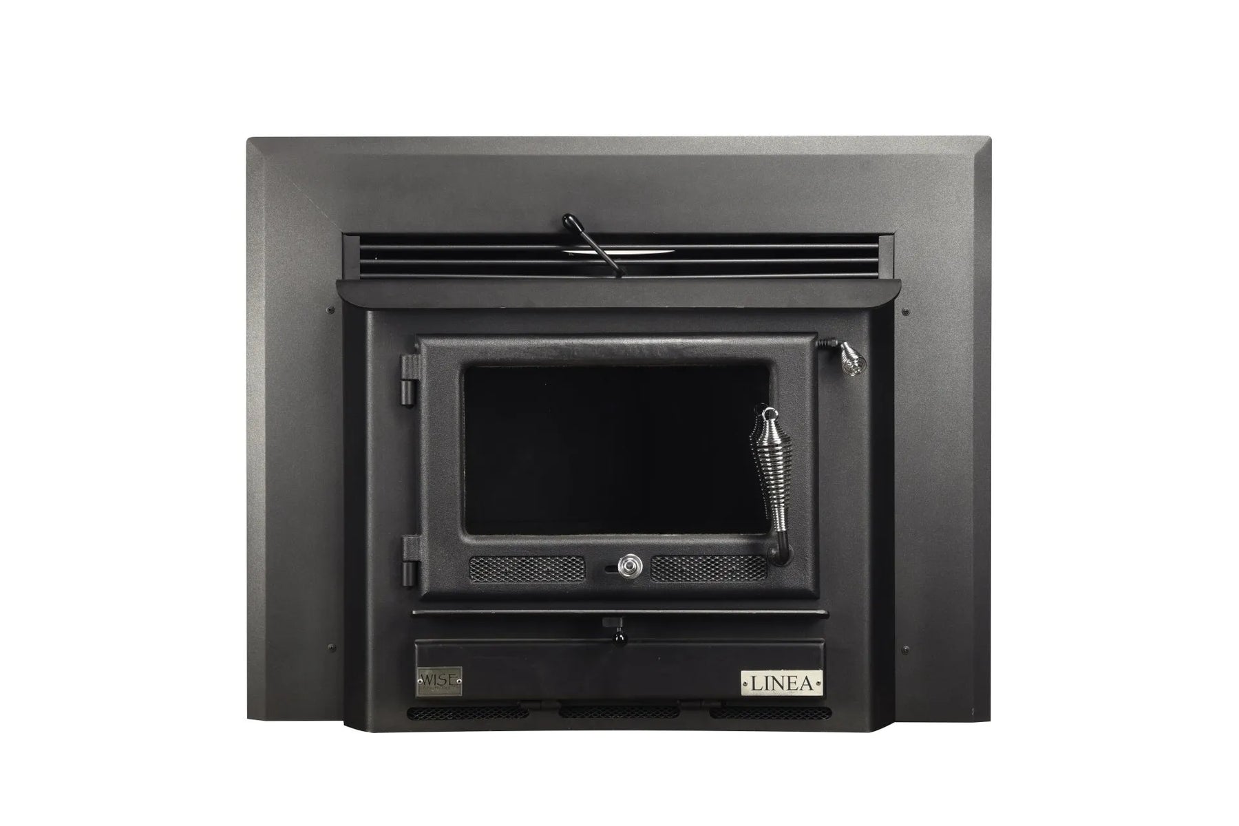 WISELIVING Linea Hydronic Wood Boiler stove for heating and cooking, featuring inbuilt design and 20kW power output.