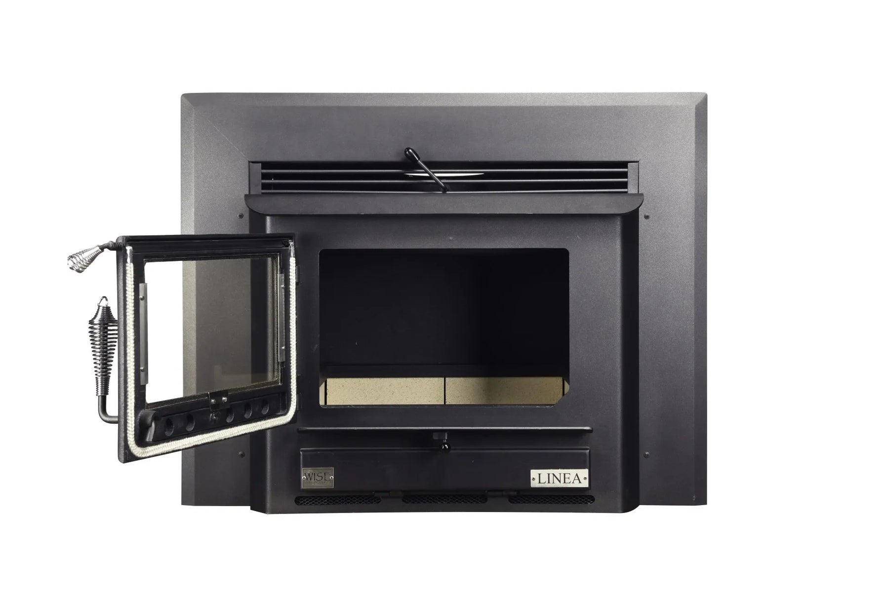 WISELIVING Linea Hydronic Wood Boiler stove for efficient heating and cooking, featuring inbuilt design and 20kW power.